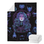 Aquarius And Astrological Signs Print Blanket