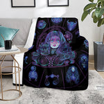 Aquarius And Astrological Signs Print Blanket
