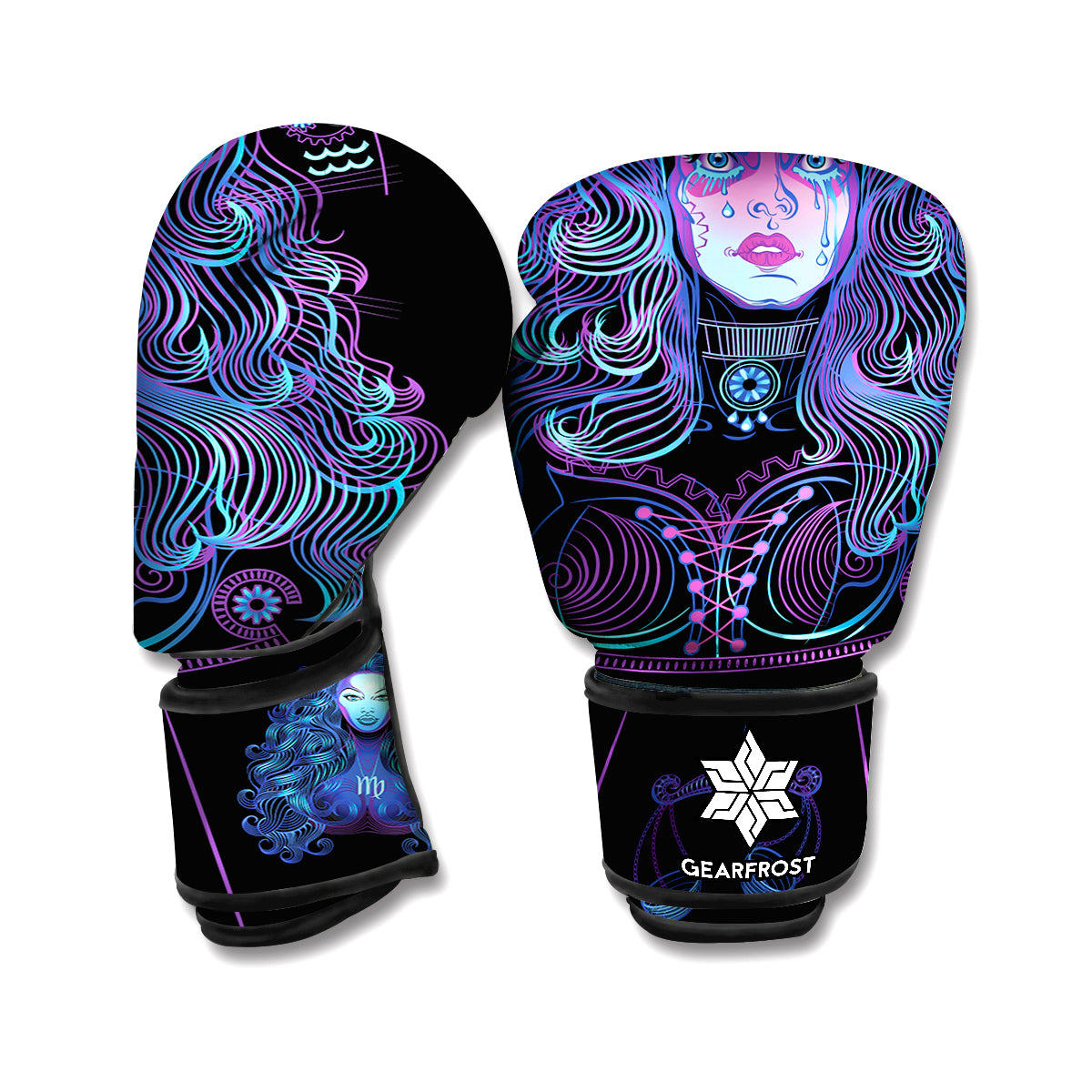 Aquarius And Astrological Signs Print Boxing Gloves