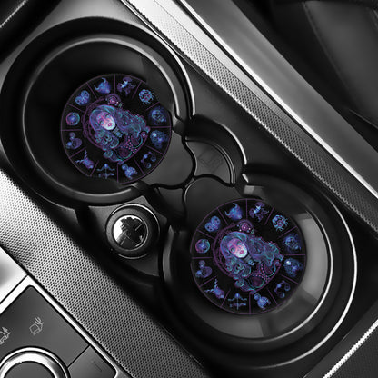 Aquarius And Astrological Signs Print Car Coasters