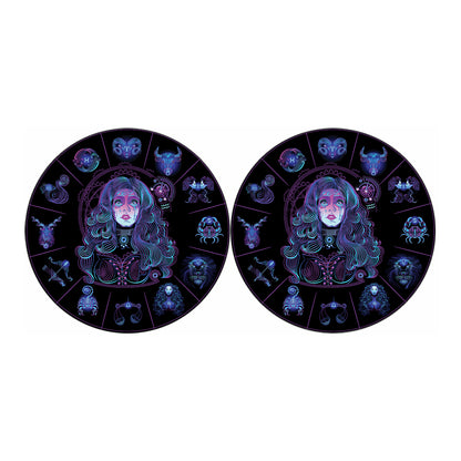 Aquarius And Astrological Signs Print Car Coasters
