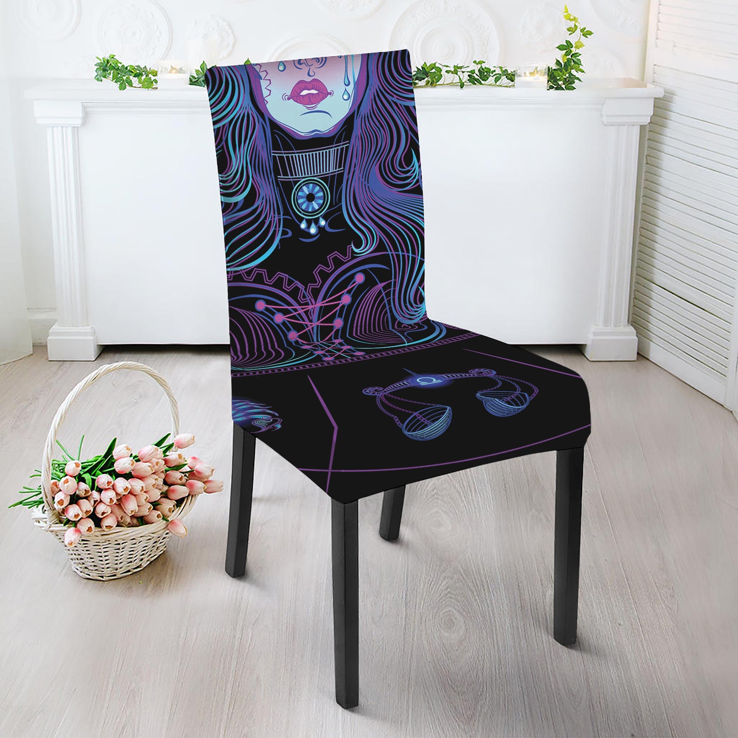 Aquarius And Astrological Signs Print Dining Chair Slipcover