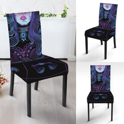 Aquarius And Astrological Signs Print Dining Chair Slipcover
