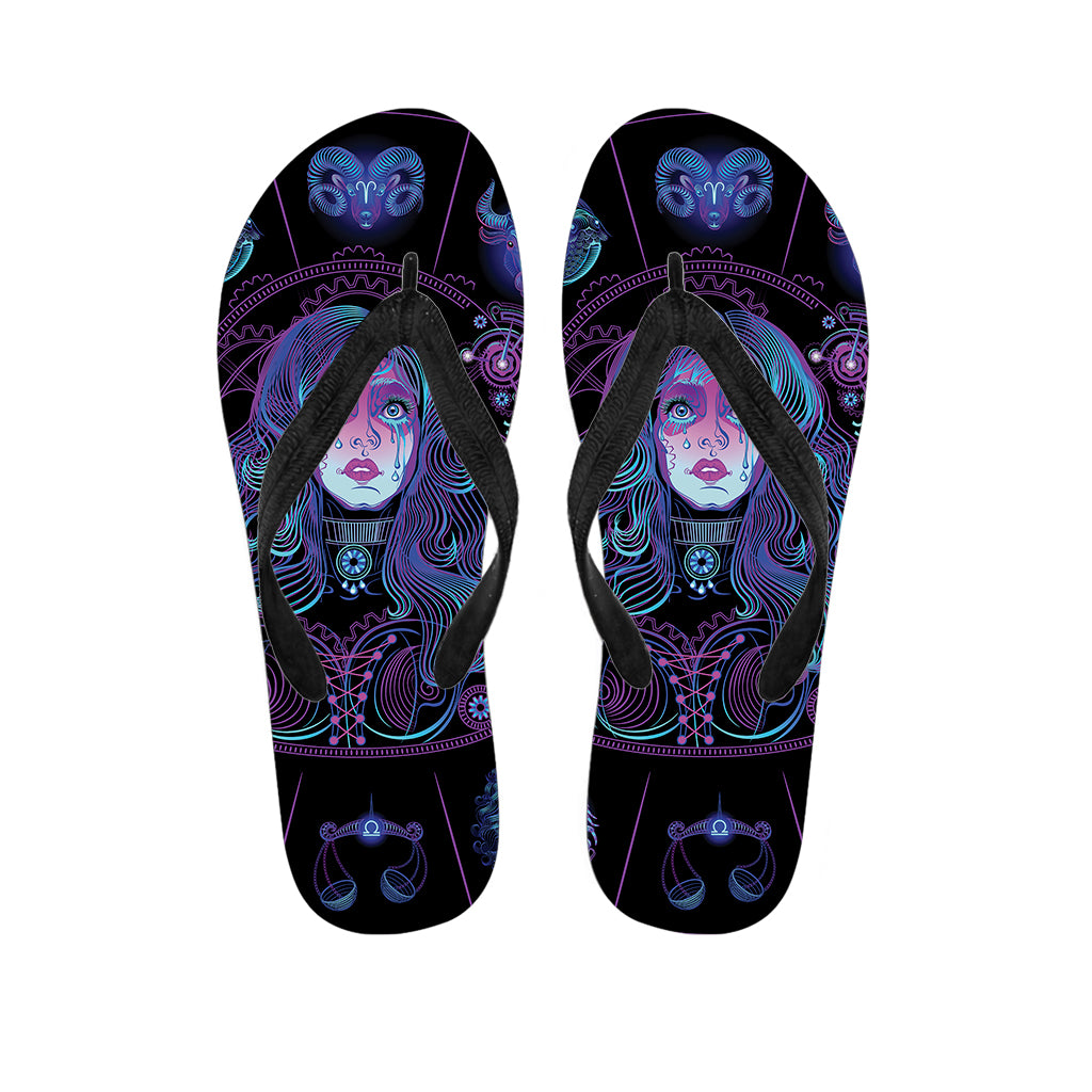 Aquarius And Astrological Signs Print Flip Flops