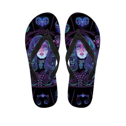 Aquarius And Astrological Signs Print Flip Flops