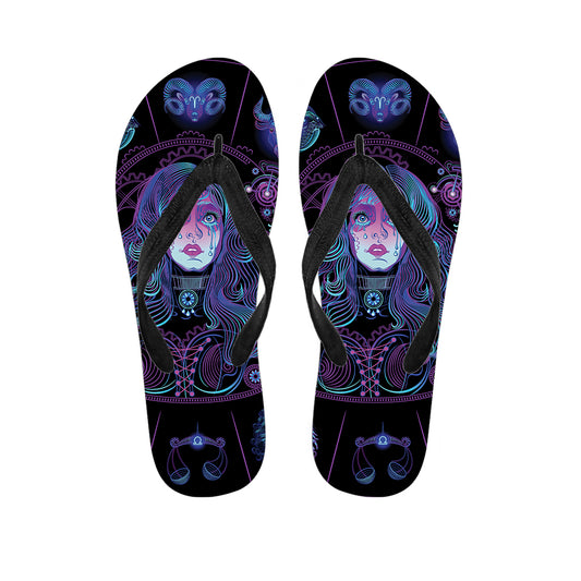 Aquarius And Astrological Signs Print Flip Flops