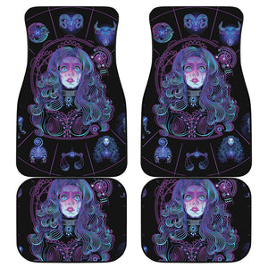 Aquarius And Astrological Signs Print Front and Back Car Floor Mats