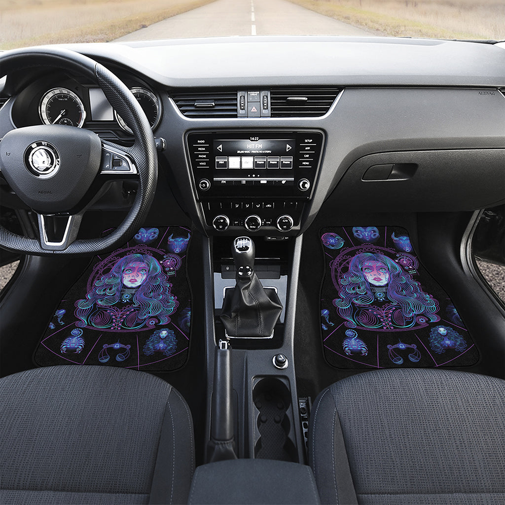 Aquarius And Astrological Signs Print Front and Back Car Floor Mats