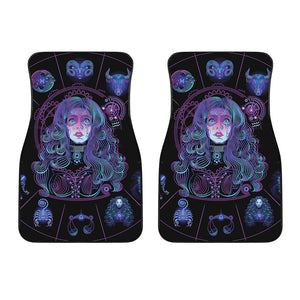 Aquarius And Astrological Signs Print Front Car Floor Mats