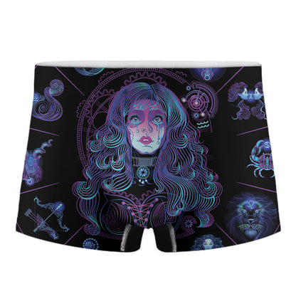 Aquarius And Astrological Signs Print Men's Boxer Briefs