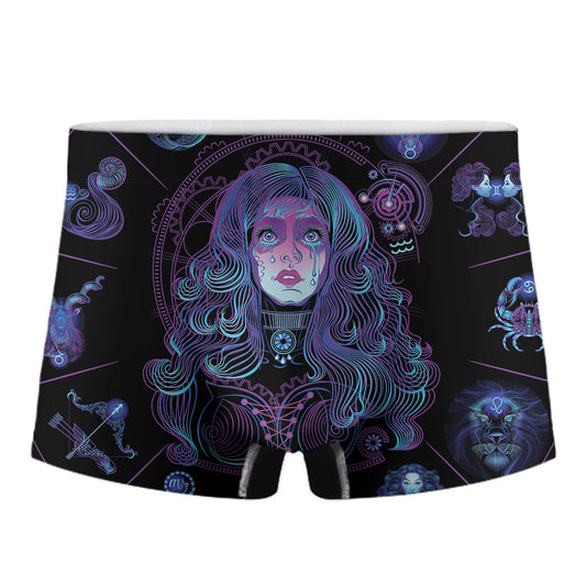 Aquarius And Astrological Signs Print Men's Boxer Briefs