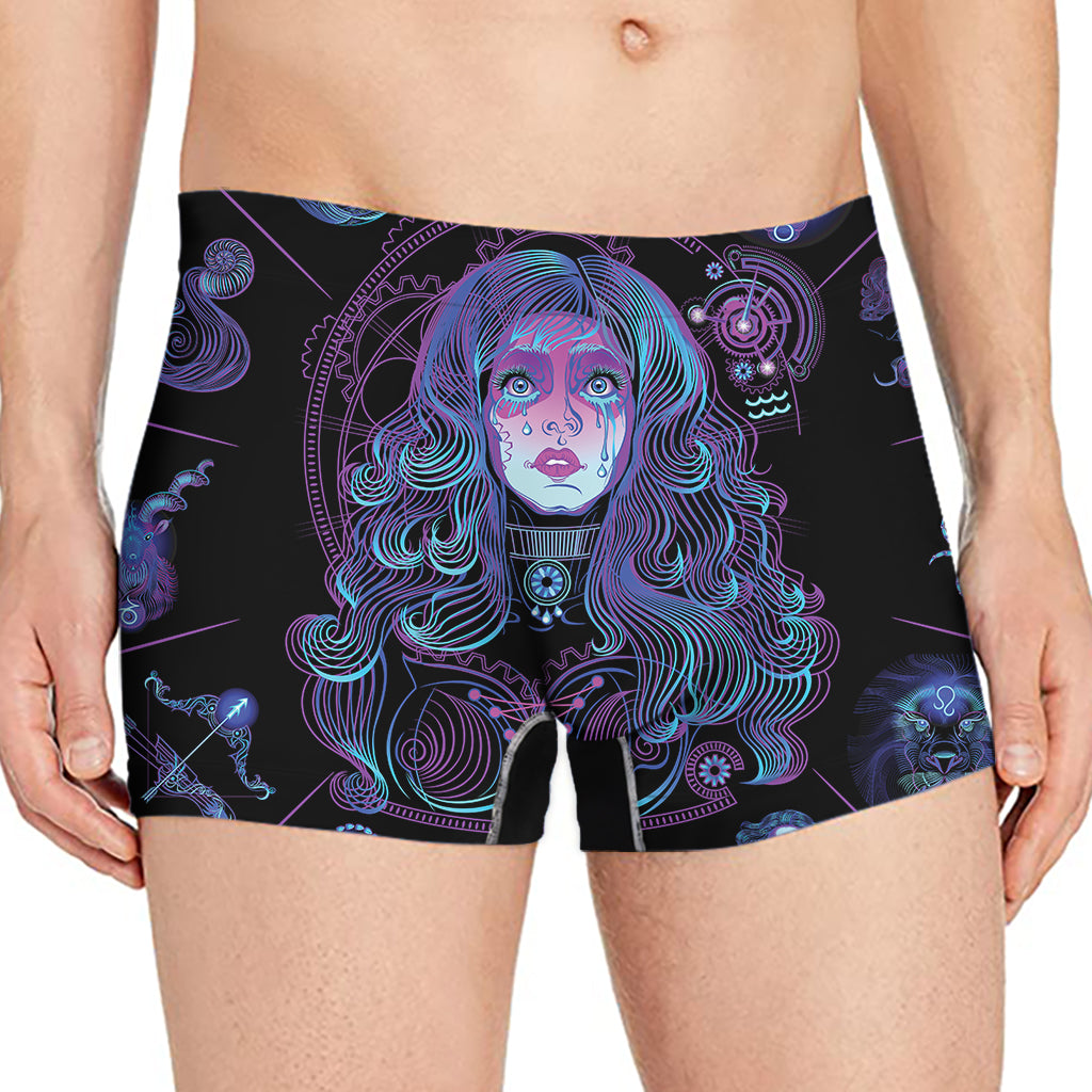 Aquarius And Astrological Signs Print Men's Boxer Briefs