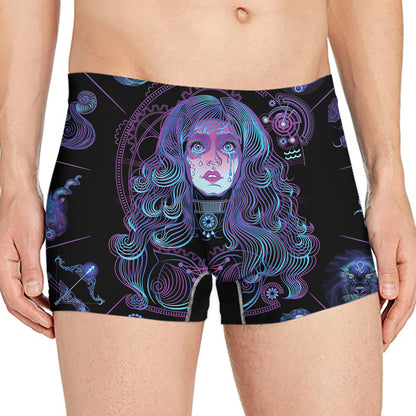 Aquarius And Astrological Signs Print Men's Boxer Briefs
