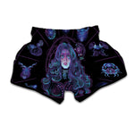 Aquarius And Astrological Signs Print Muay Thai Boxing Shorts