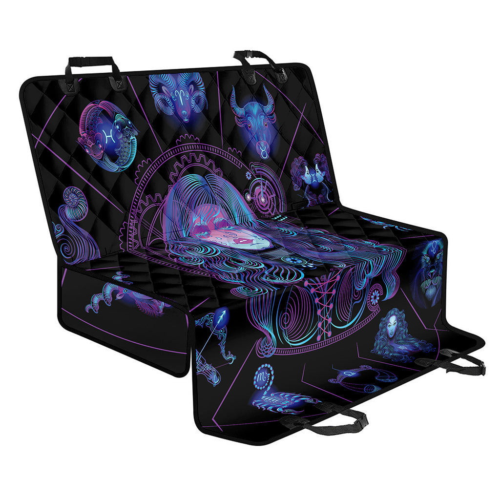 Aquarius And Astrological Signs Print Pet Car Back Seat Cover