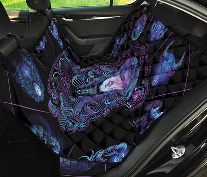 Aquarius And Astrological Signs Print Pet Car Back Seat Cover