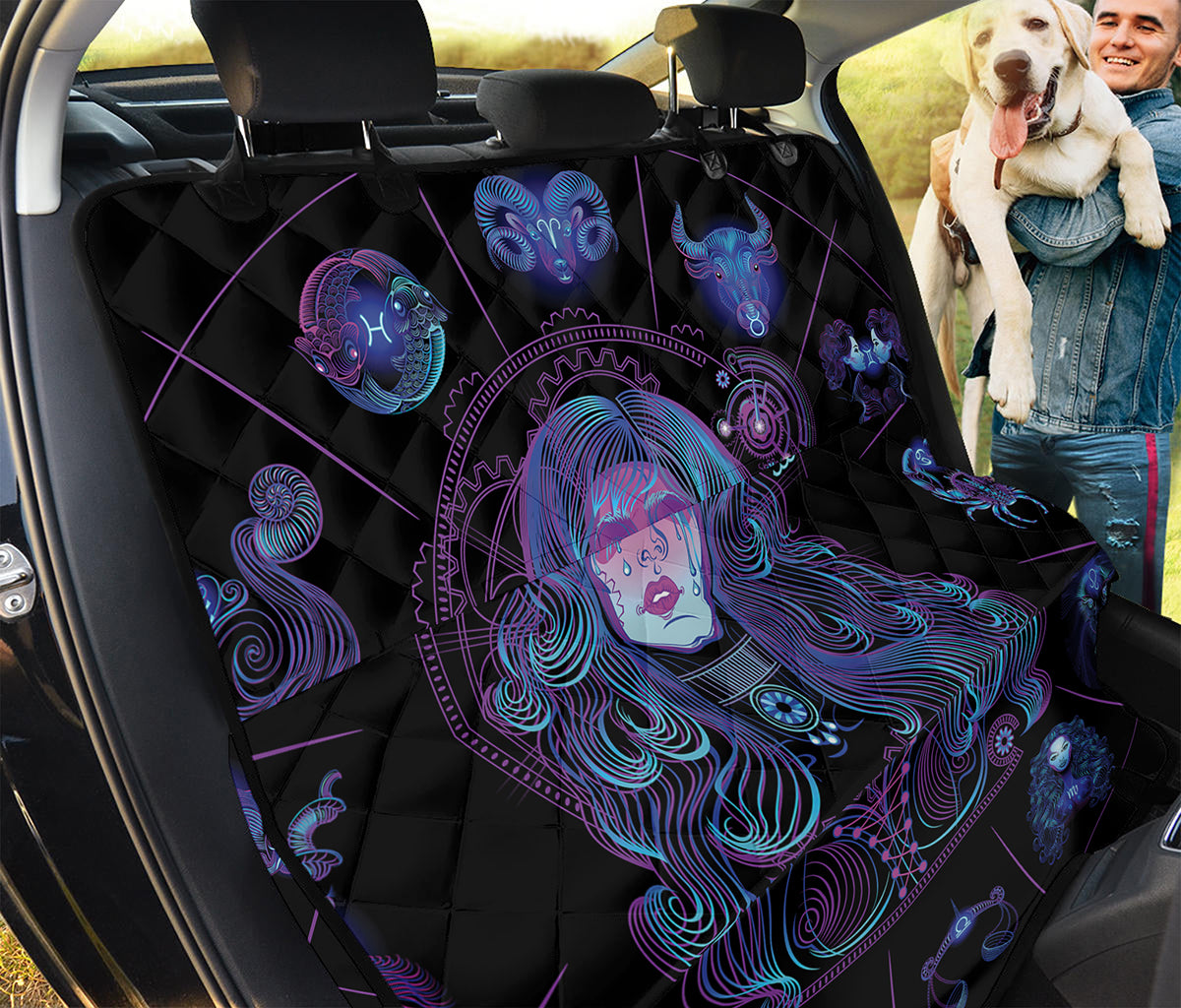 Aquarius And Astrological Signs Print Pet Car Back Seat Cover
