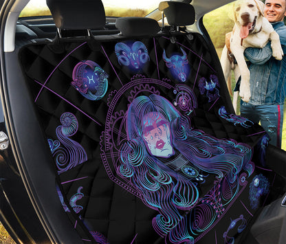 Aquarius And Astrological Signs Print Pet Car Back Seat Cover