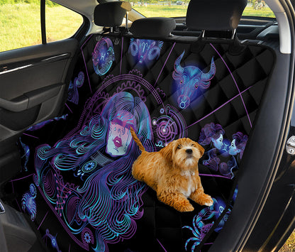 Aquarius And Astrological Signs Print Pet Car Back Seat Cover