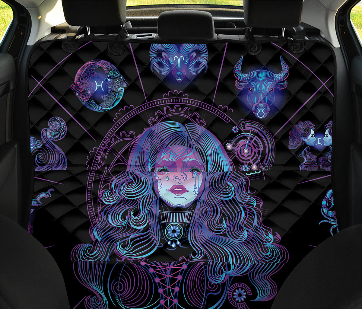 Aquarius And Astrological Signs Print Pet Car Back Seat Cover