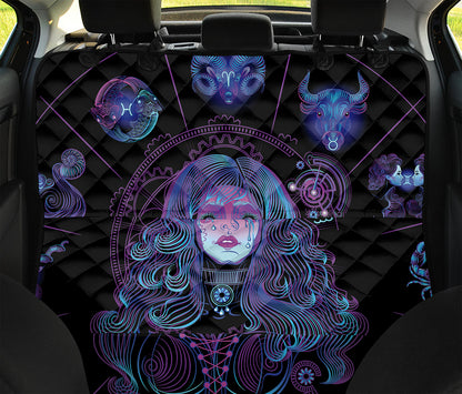 Aquarius And Astrological Signs Print Pet Car Back Seat Cover