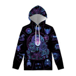 Aquarius And Astrological Signs Print Pullover Hoodie