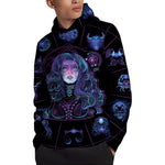 Aquarius And Astrological Signs Print Pullover Hoodie