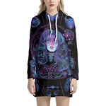 Aquarius And Astrological Signs Print Pullover Hoodie Dress