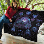 Aquarius And Astrological Signs Print Quilt