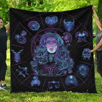 Aquarius And Astrological Signs Print Quilt