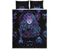 Aquarius And Astrological Signs Print Quilt Bed Set