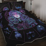 Aquarius And Astrological Signs Print Quilt Bed Set