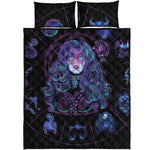 Aquarius And Astrological Signs Print Quilt Bed Set