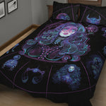 Aquarius And Astrological Signs Print Quilt Bed Set