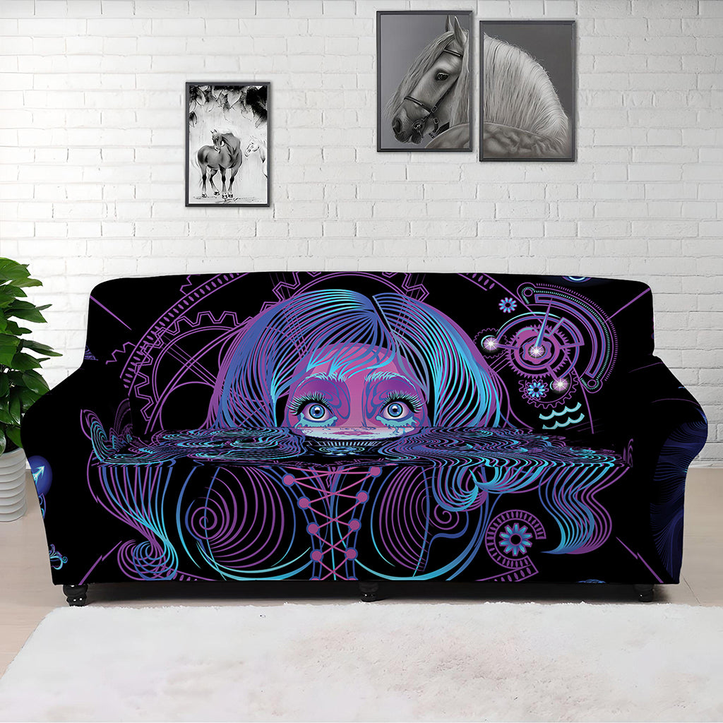 Aquarius And Astrological Signs Print Sofa Cover