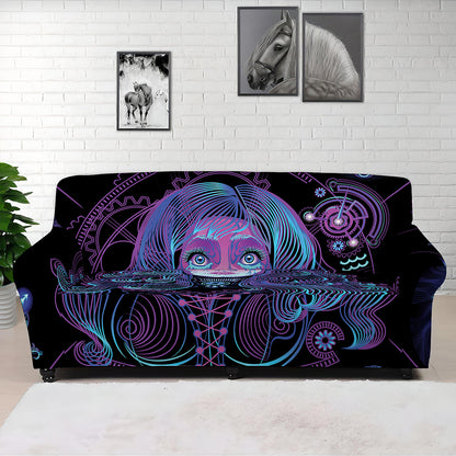 Aquarius And Astrological Signs Print Sofa Cover
