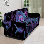 Aquarius And Astrological Signs Print Sofa Cover