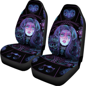 Aquarius And Astrological Signs Print Universal Fit Car Seat Covers