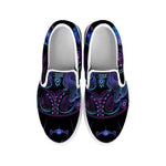 Aquarius And Astrological Signs Print White Slip On Shoes