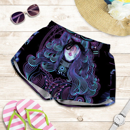 Aquarius And Astrological Signs Print Women's Shorts
