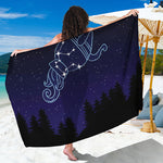 Aquarius Constellation Print Beach Sarong Wrap