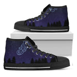 Aquarius Constellation Print Black High Top Shoes