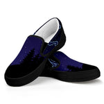 Aquarius Constellation Print Black Slip On Shoes