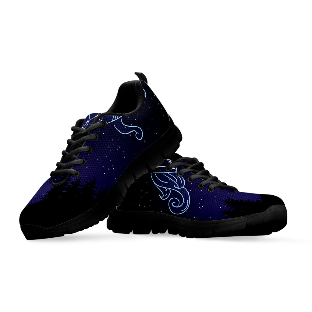 Aquarius Constellation Print Black Sneakers