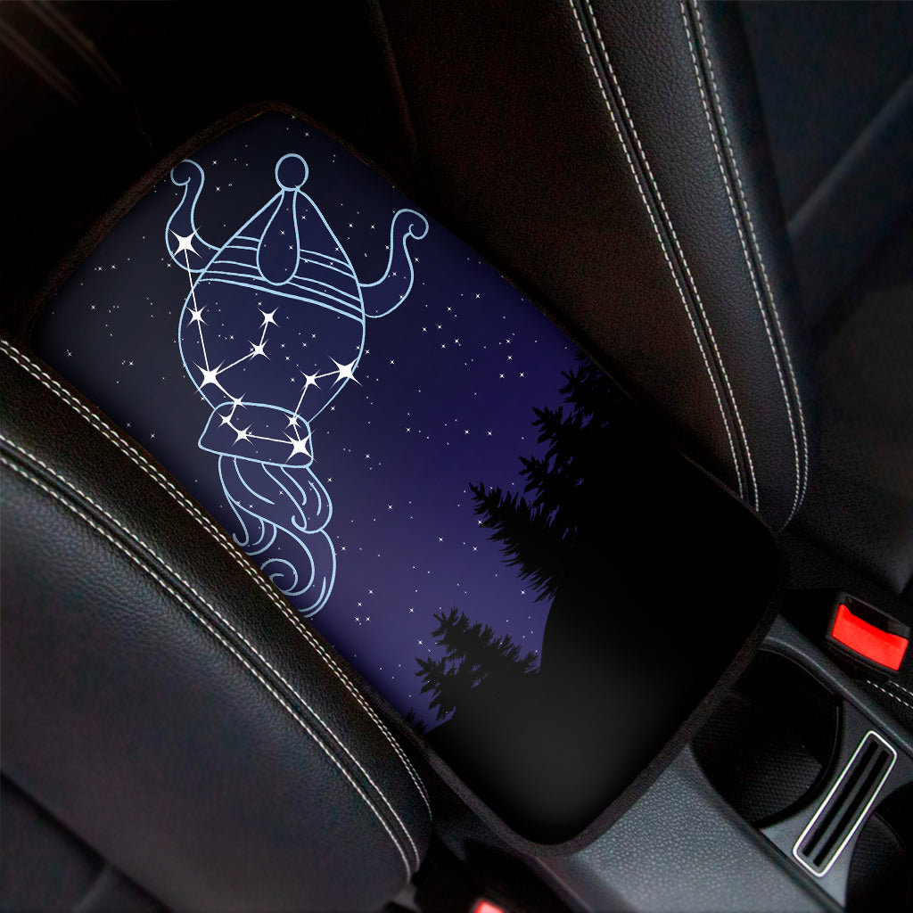 Aquarius Constellation Print Car Center Console Cover