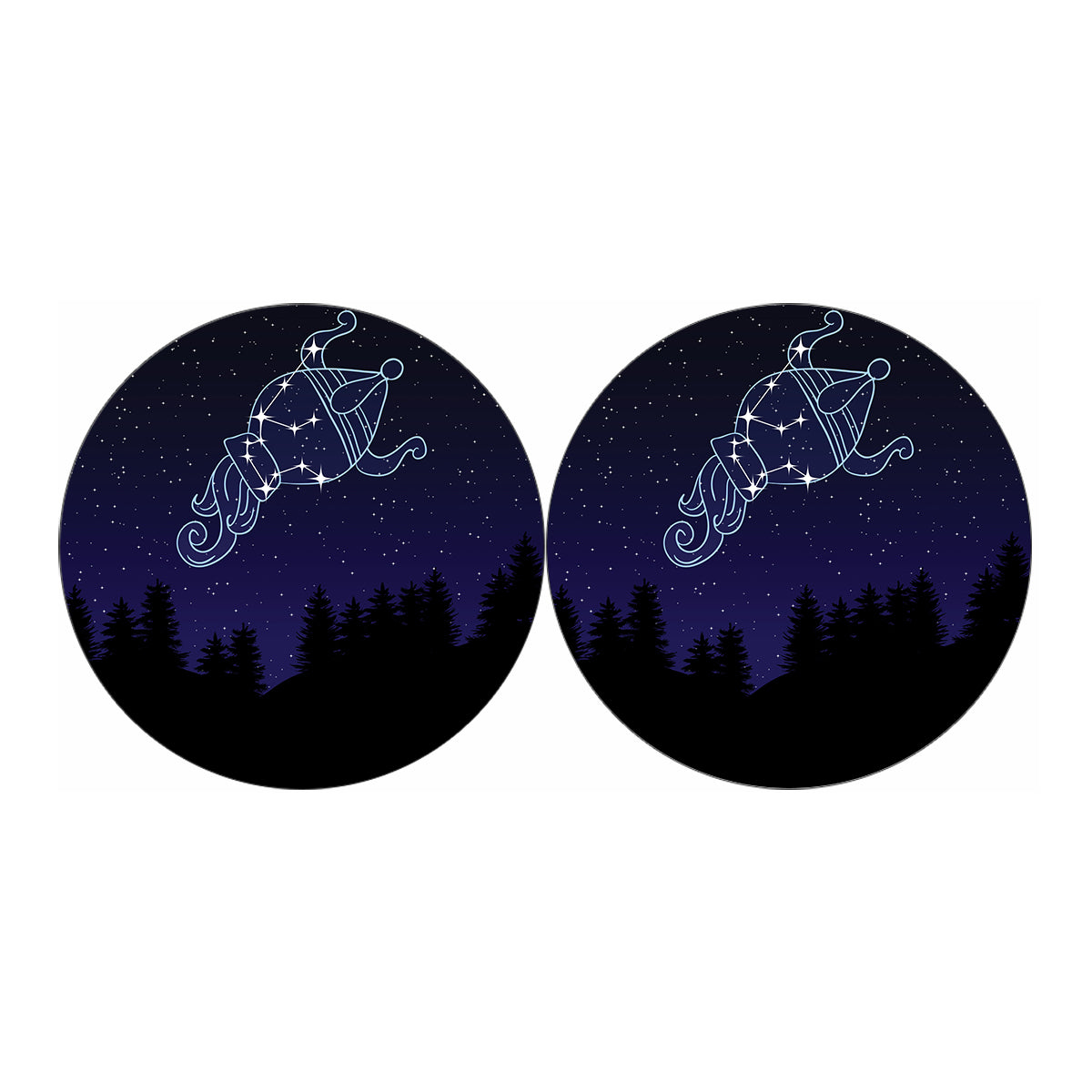 Aquarius Constellation Print Car Coasters