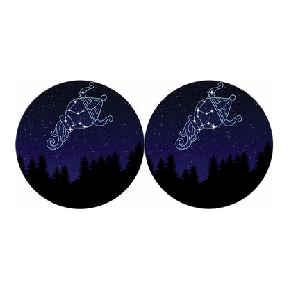Aquarius Constellation Print Car Coasters