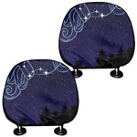 Aquarius Constellation Print Car Headrest Covers
