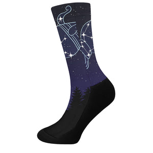 Aquarius Constellation Print Crew Socks