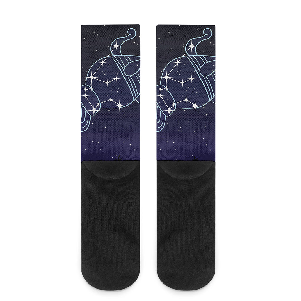 Aquarius Constellation Print Crew Socks